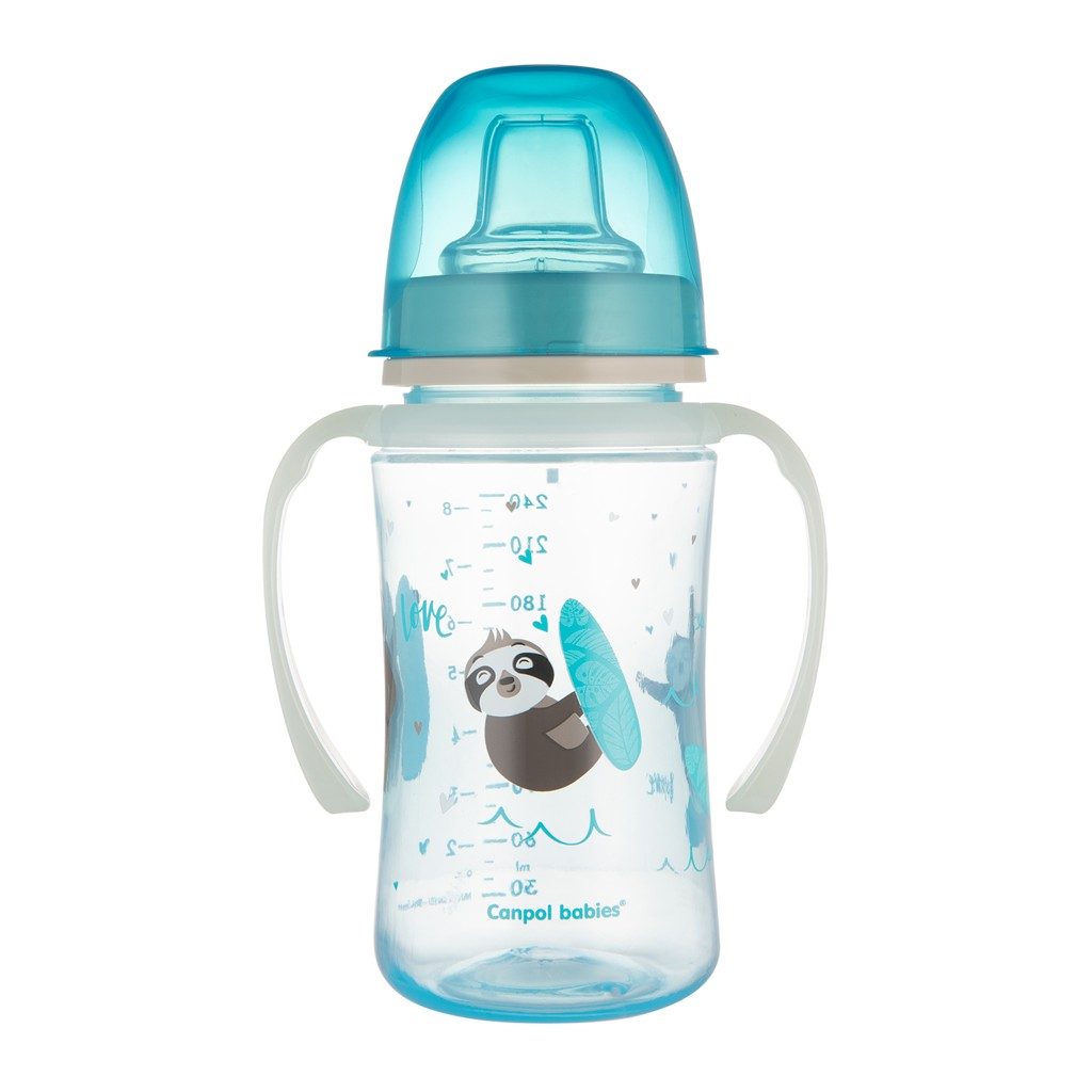 CANPOL BABIES Tréningový hrnček Exotic Animals 240 ml modrý – Obrázok 2