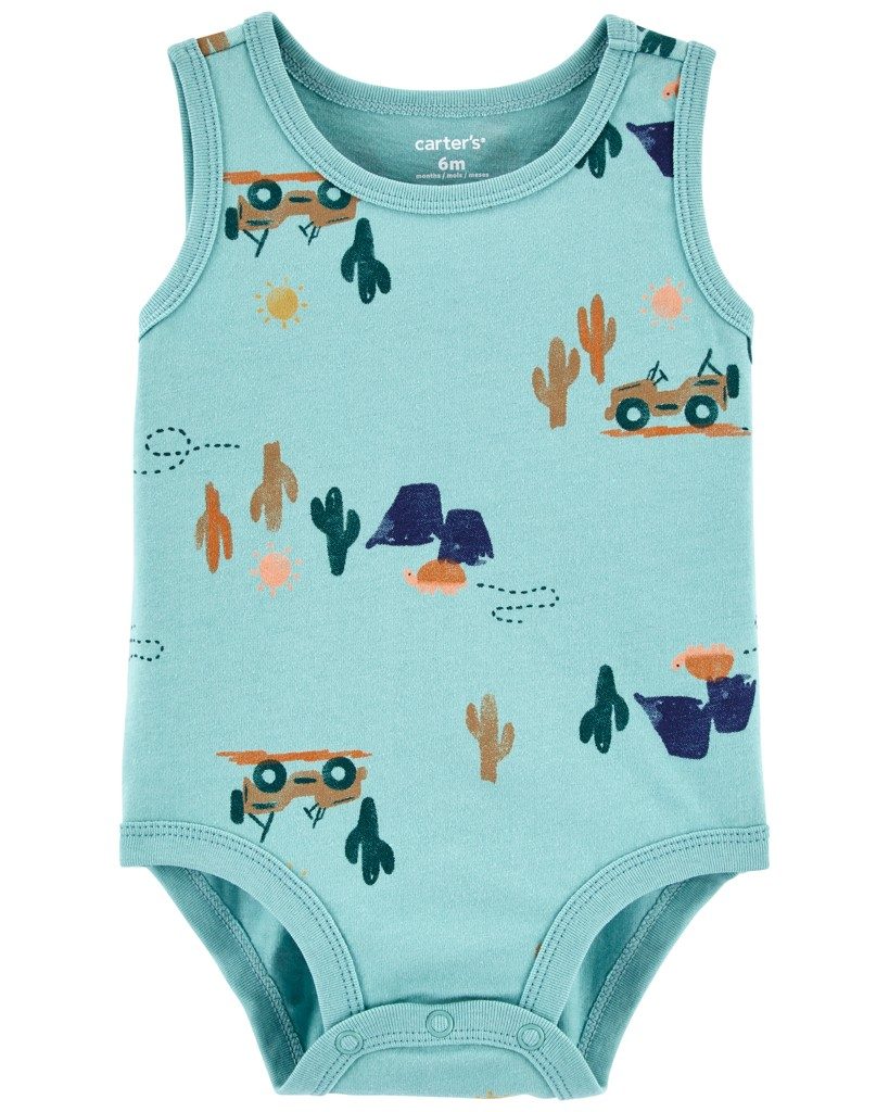 CARTER'S Body bez rukávov Blue Jeep chlapec NB/ veľ. 56 – Obrázok 2