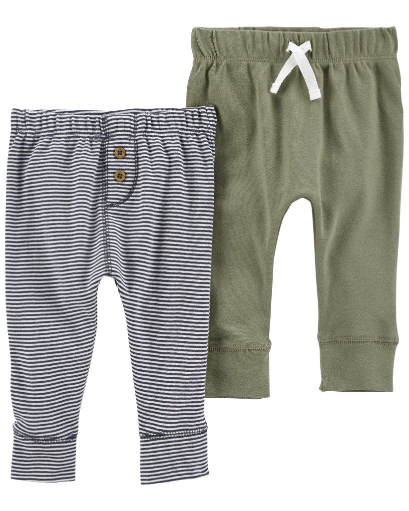 CARTER'S Tepláky Green&Stripes chlapec LBB 2ks 9m – Obrázok 2