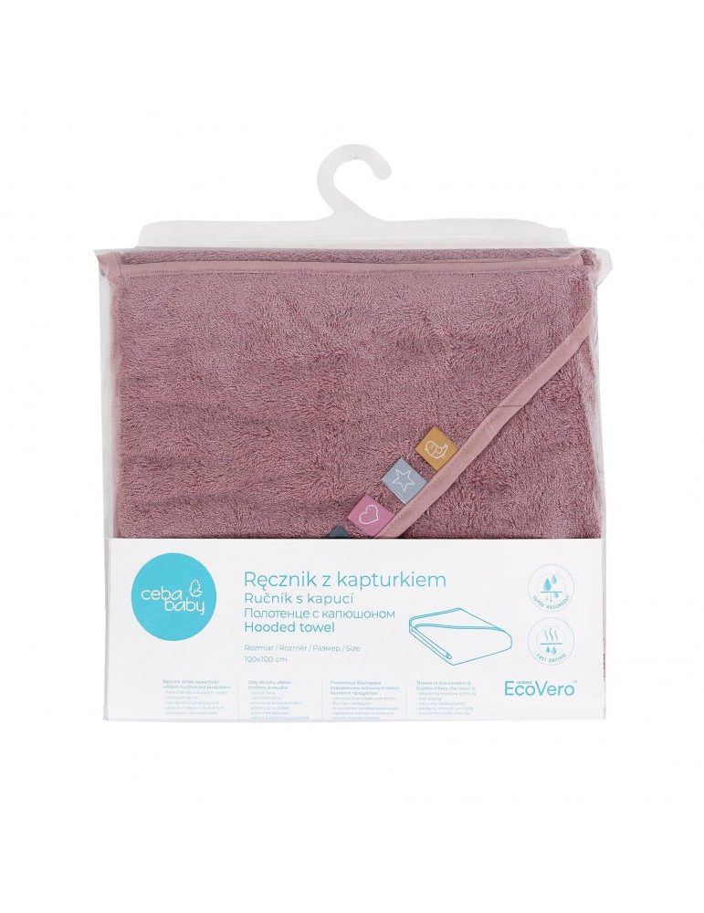 CEBA Osuška s kapucňou EcoVero Line 100x100 Rose Tan Ceba – Obrázok 5