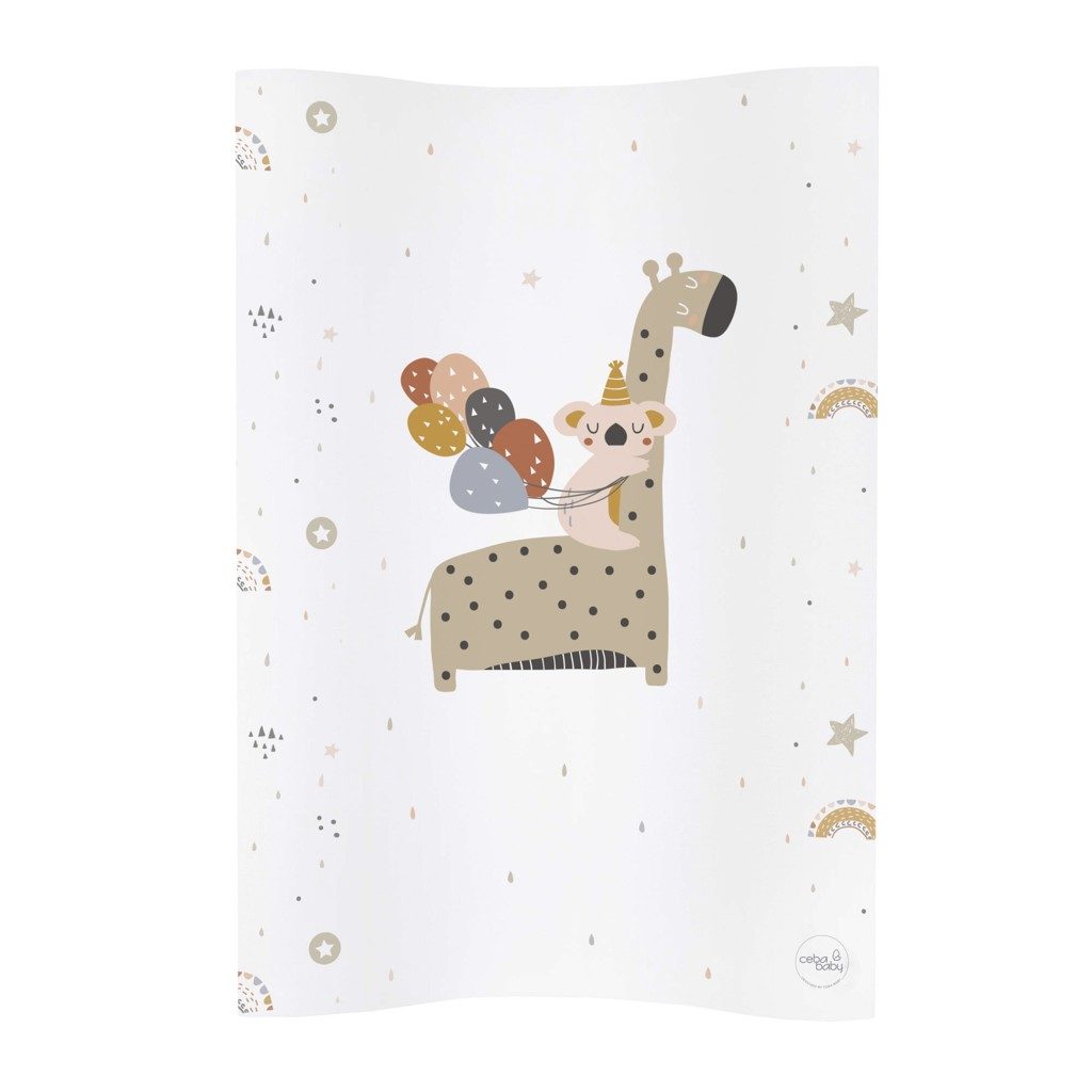 CEBA Podložka prebaľovacia 2-hranná mäkká COSY (50x70) Giraffe – Obrázok 2