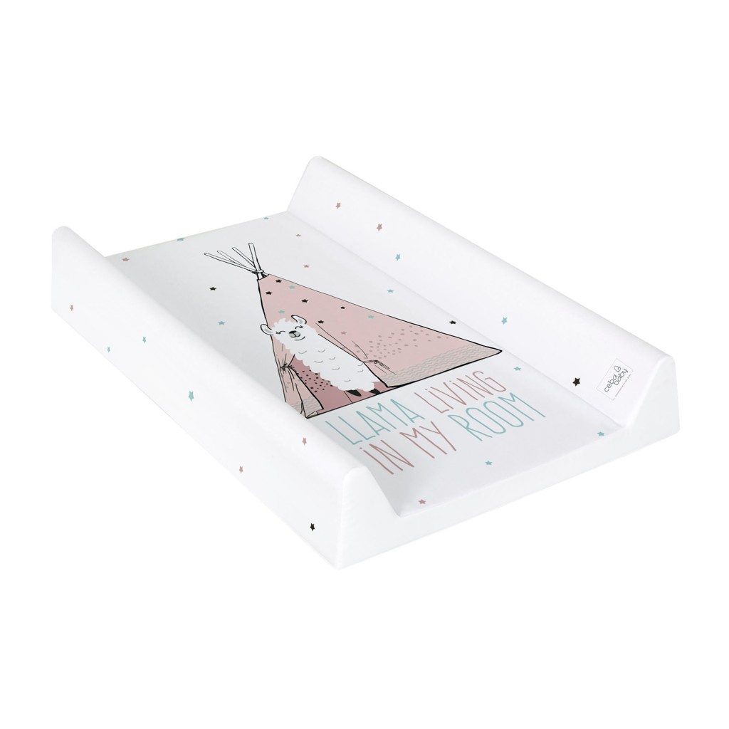 CEBA Podložka prebaľovacia 2-hranná s pevnou doskou (50x70) Comfort Lolly Polly Lama