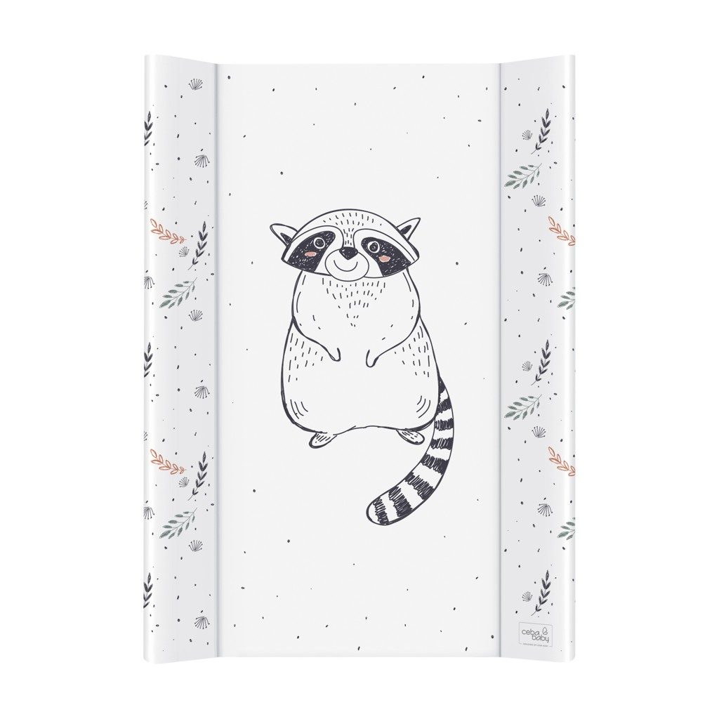 CEBA Podložka prebaľovacia 2-hranná s pevnou doskou (50x70) Comfort Raccoon – Obrázok 3