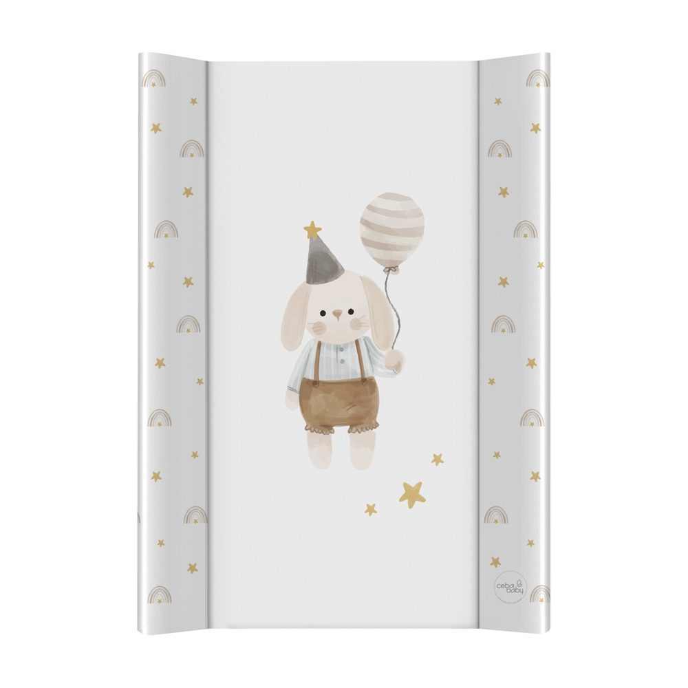 CEBA Podložka prebaľovacia 2-hranná s pevnou doskou (50x70) Ultra Light Birthday Bunny – Obrázok 2