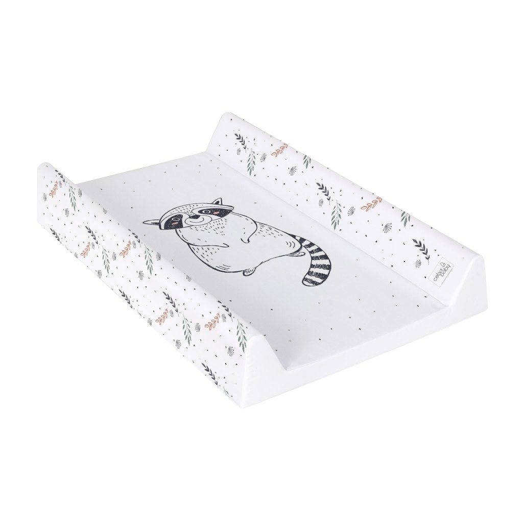 CEBA Podložka prebaľovacia 2-hranná s pevnou doskou (50x80) Comfort Raccoon – Obrázok 2