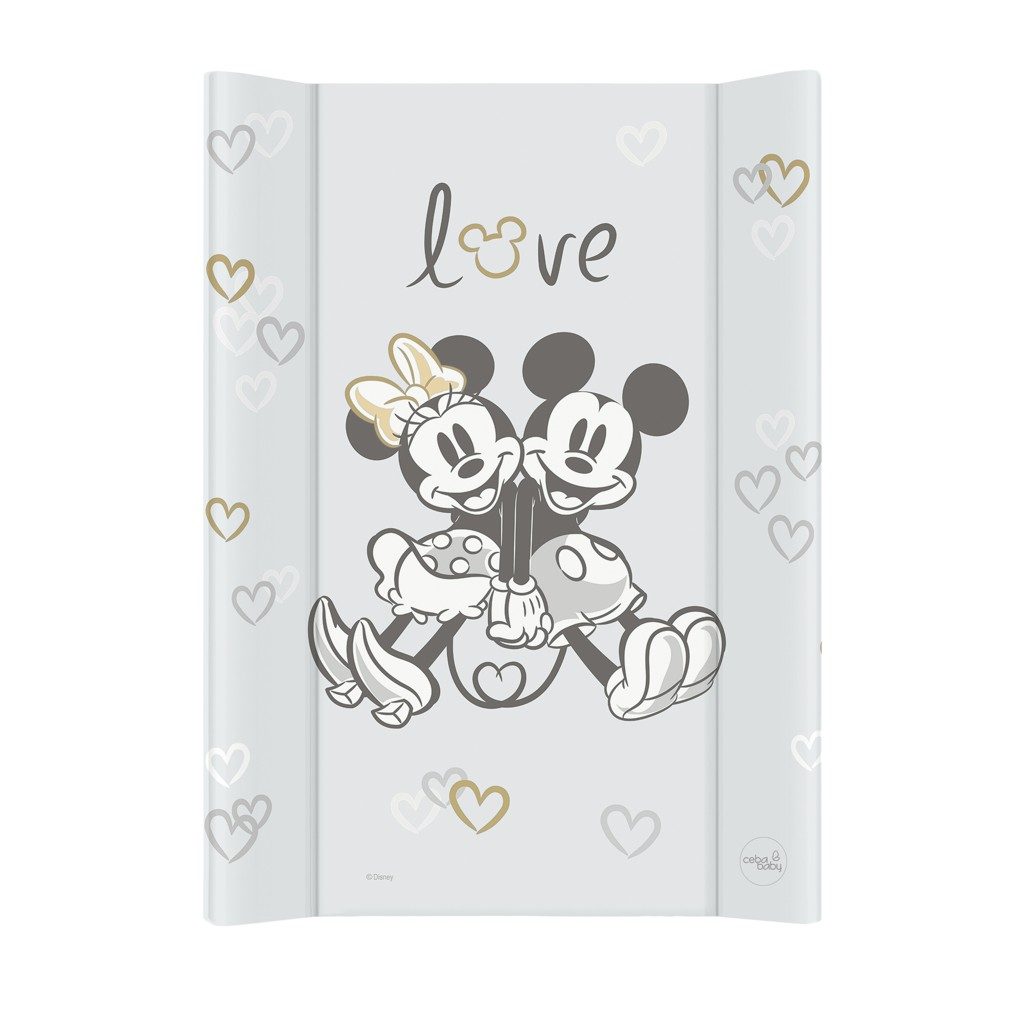 CEBA Podložka prebaľovacia s pevnou doskou COMFORT (50x70) Disney Minnie & Mickey Grey – Obrázok 2