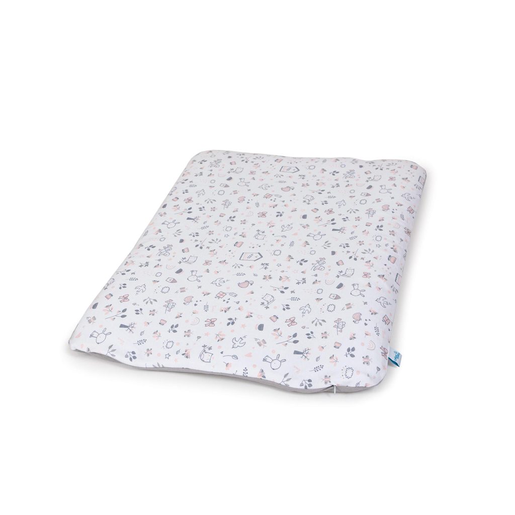 CEBA Poťah na prebaľovaciu podložku mäkkú 2 ks Candy Pink, Bird World + Light Grey, Bird World – Obrázok 3