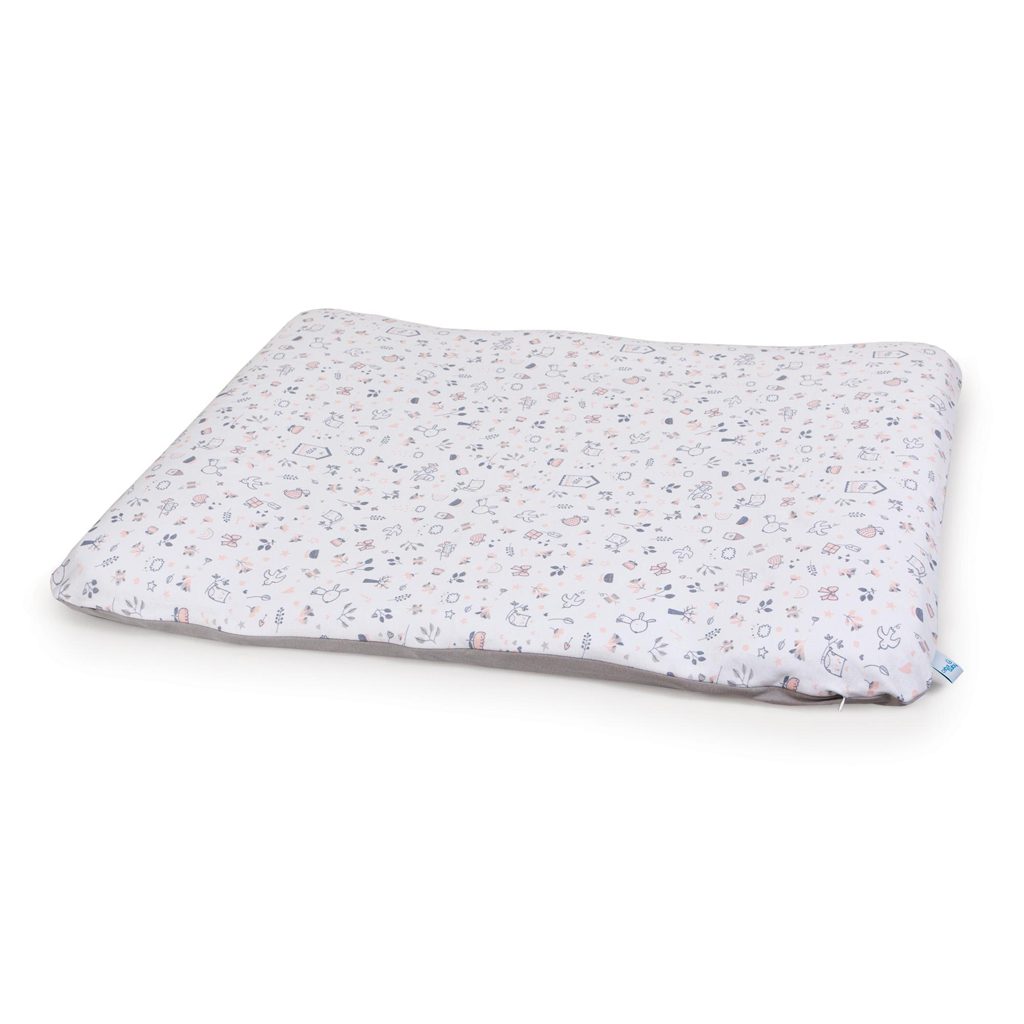 CEBA Poťah na prebaľovaciu podložku mäkkú 2 ks Candy Pink, Bird World+Light grey, Bird World – Obrázok 3