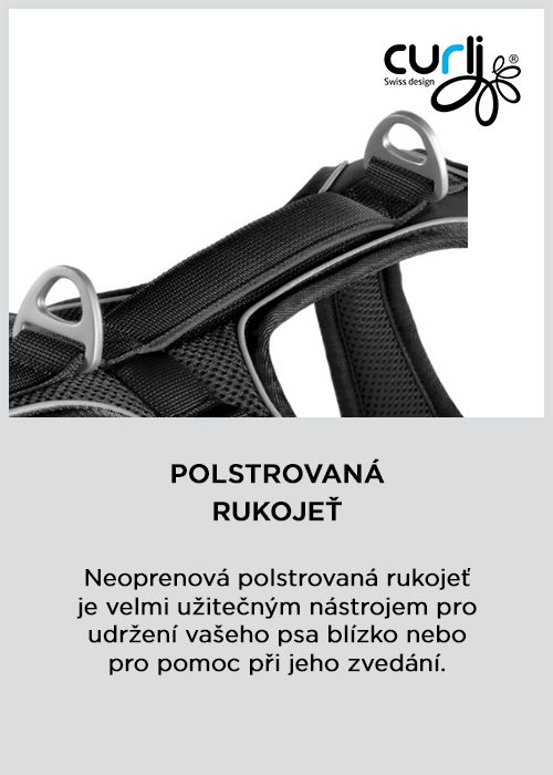 CURLI Postroj pre psov Belka Black M, 20-30 kg – Obrázok 8