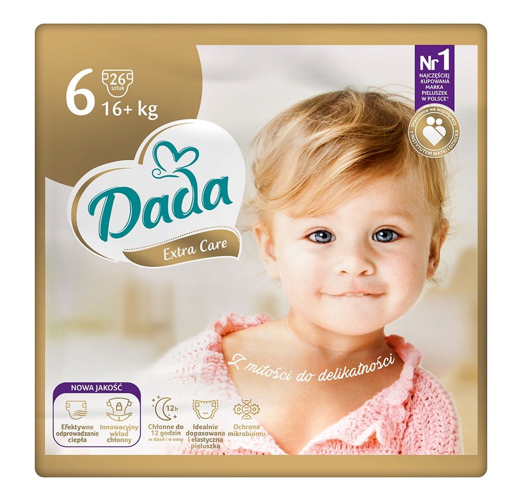 DADA Extra Care Plienky jednorazové 6 Extra Large (16 kg+) 26 ks – Obrázok 2
