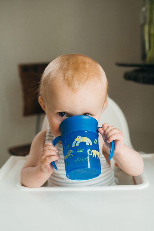 DR.BROWN'S Hrnček Cheers360 6m+ 200 ml, modrý – Obrázok 8