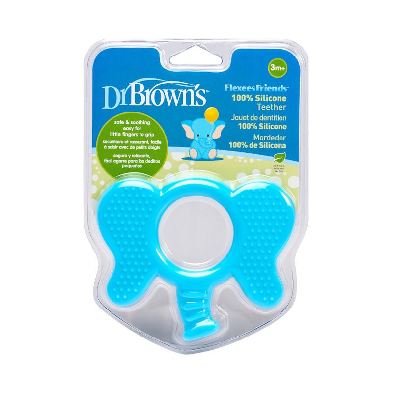 DR.BROWN'S Hryzačka FlexeesFriends 3m+ modré – Obrázok 4
