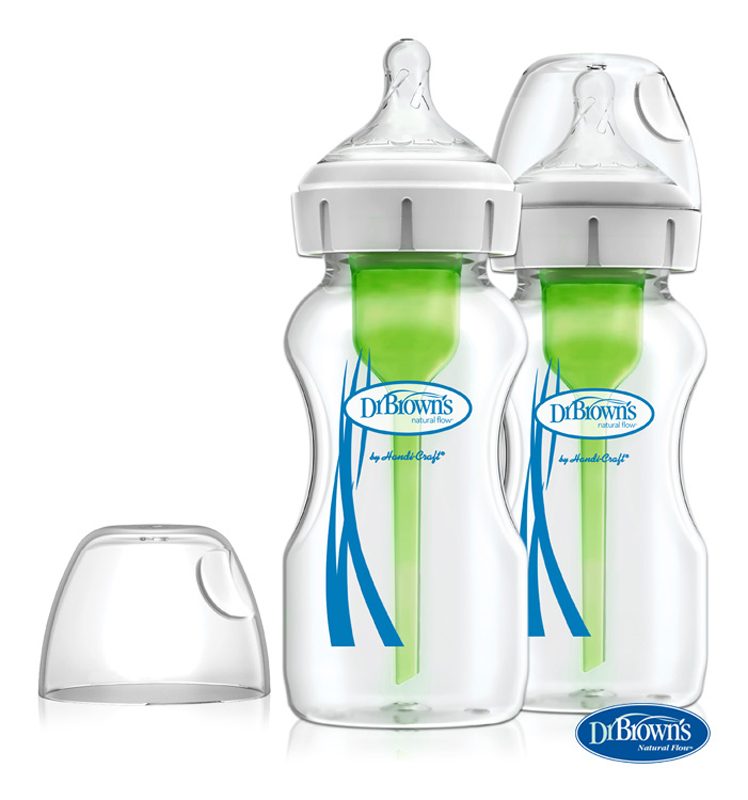 DR.BROWN'S Fľaša antikolik Options+ široké hrdlo 2x270 ml sklo – Obrázok 2