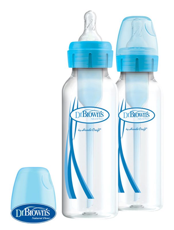 DR.BROWN'S Fľaša antikolik Options+ úzka 2x250 ml plast, modrá