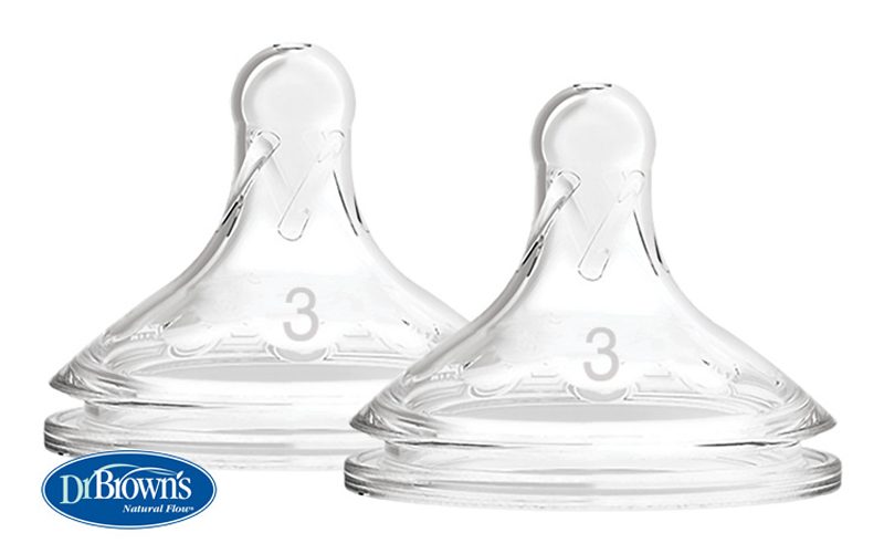 DR.BROWN'S Cumlík na fľaše Options+ široké hrdlo 6m+, silikónový 2 ks – Obrázok 2
