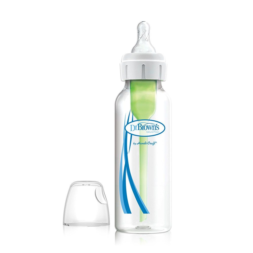 DR.BROWN'S Set fľaša plast 250ml + Cumeľ FreshFirst + Prstová zubná kefka – Obrázok 3
