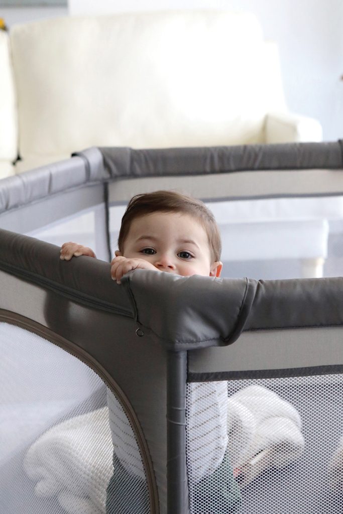DREAMBABY Ohrádka Explore 6-hranná priemer(uhlopriečne) 140 cm x (strana) 70 cm Taupe – Obrázok 3