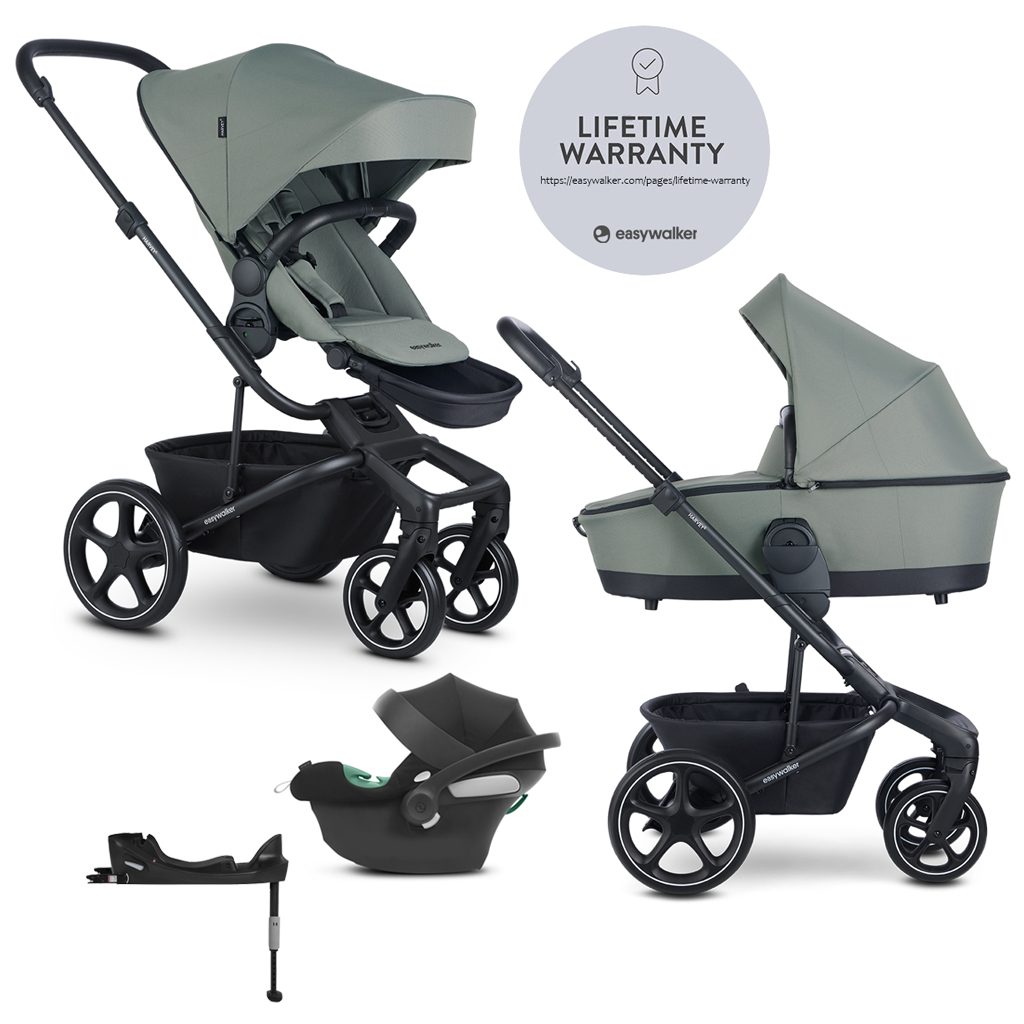 EASYWALKER Kočík kombinovaný Harvey⁵ 2v1 Agave Green LITE RWS + CYBEX Aton B2 i-Size + základňa – Obrázok 2