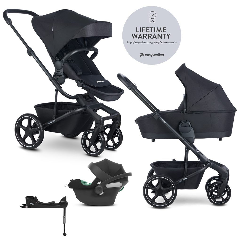 EASYWALKER Kočík kombinovaný Harvey⁵ 2v1 Midnight Black LITE RWS +CYBEX Aton B2 i-Size,základňa – Obrázok 2