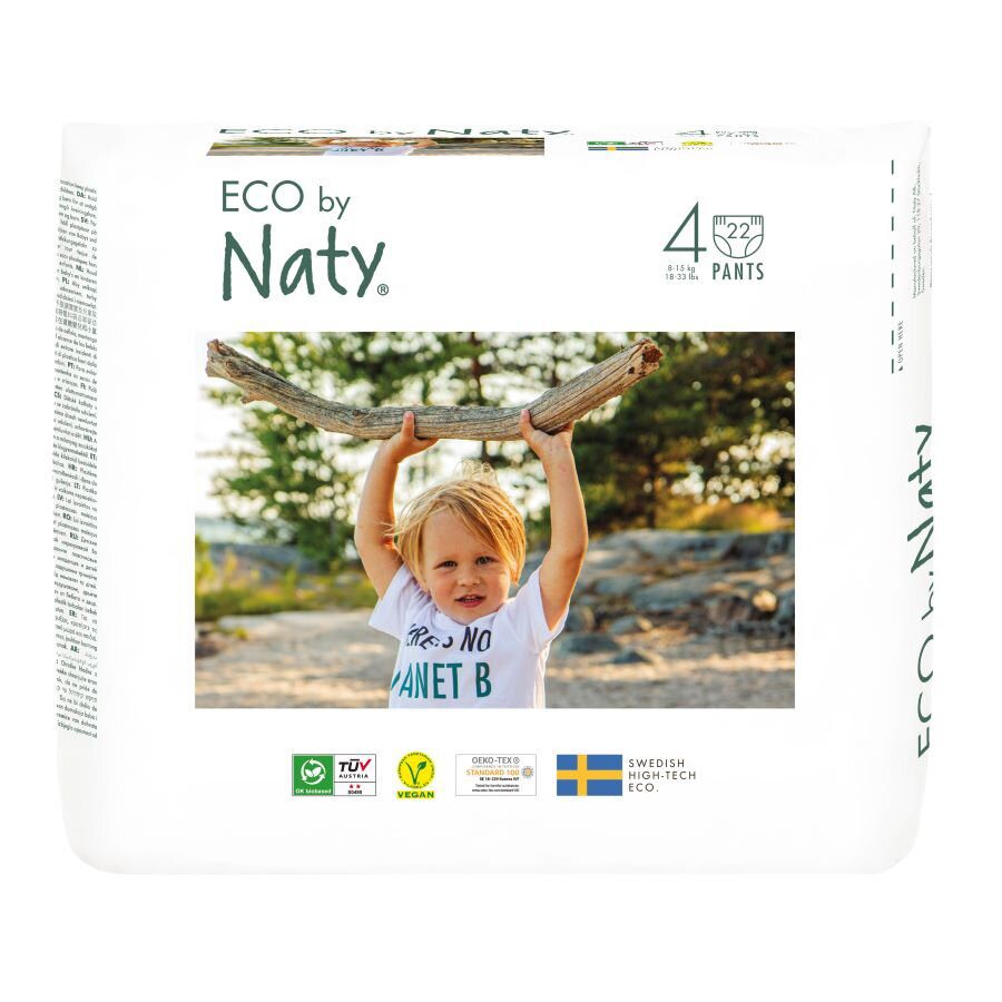 ECO BY NATY PANTS Nohavičky plienkové jednorazové 4 (8-15 kg) 22 ks – Obrázok 3