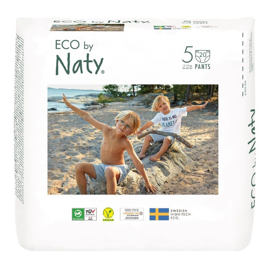 ECO BY NATY PANTS Nohavičky plienkové jednorazové 5 (12-18 kg) 20 ks – Obrázok 2
