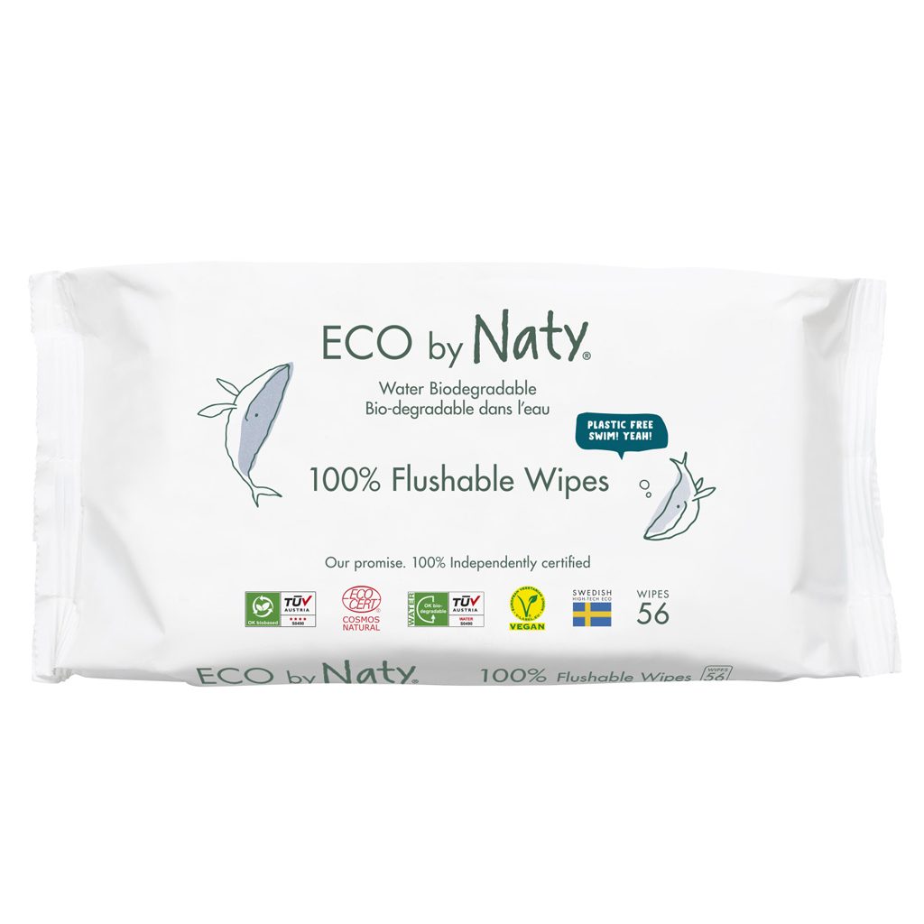 ECO BY NATY Obrúsky vlhčené bez vône splachovateľné 56 ks – Obrázok 2