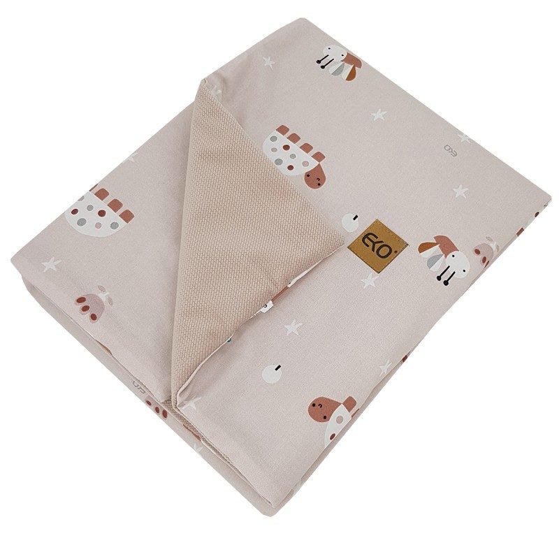 EKO Deka bavlnená s podšívkou VELVET Bees Beige 100x80 cm – Obrázok 2