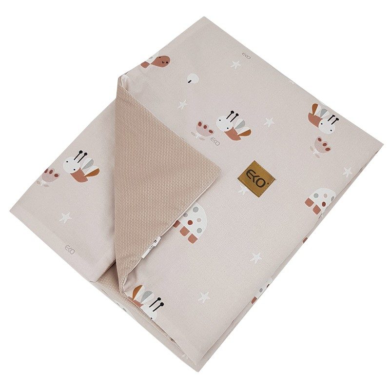 EKO Deka bavlnená s podšívkou VELVET Bees Beige 100x80 cm – Obrázok 4