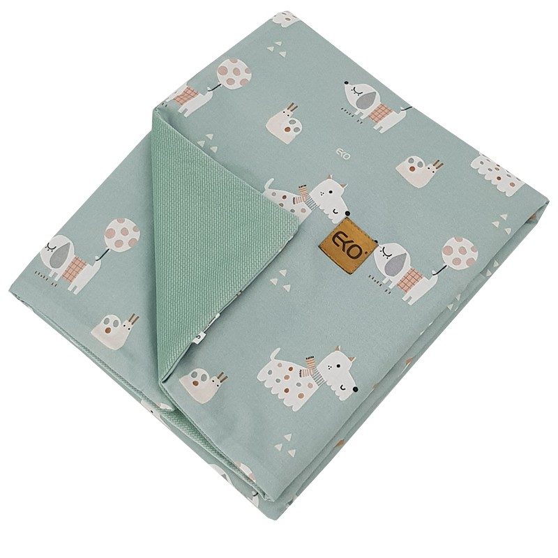 EKO Deka bavlnená s podšívkou VELVET Dogs Mint 100x80 cm – Obrázok 2