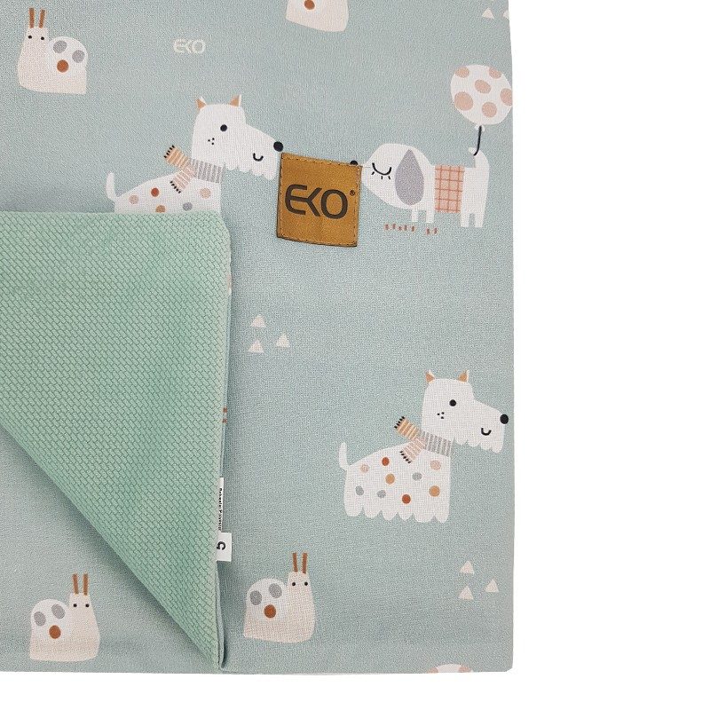 EKO Deka bavlnená s podšívkou VELVET Dogs Mint 100x80 cm – Obrázok 4