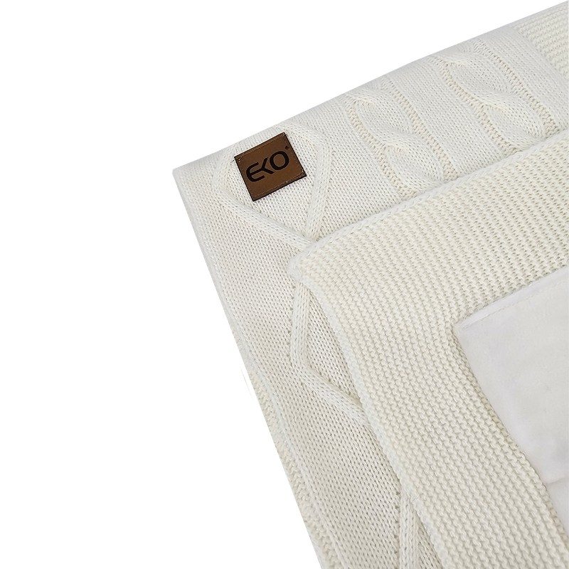 EKO Deka kašmírová s velúrovou podšívkou Ecru 100x80 cm – Obrázok 4
