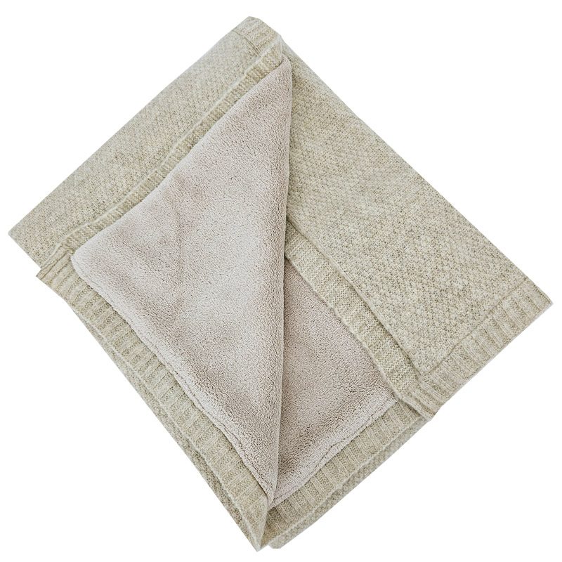 EKO Deka pletená s podšívkou Beige 100x80 cm – Obrázok 4
