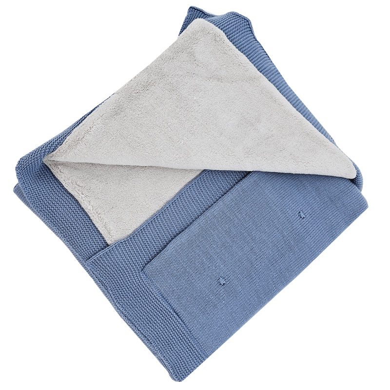 EKO Deka pletená s podšívkou Jeans 100x80 cm – Obrázok 3