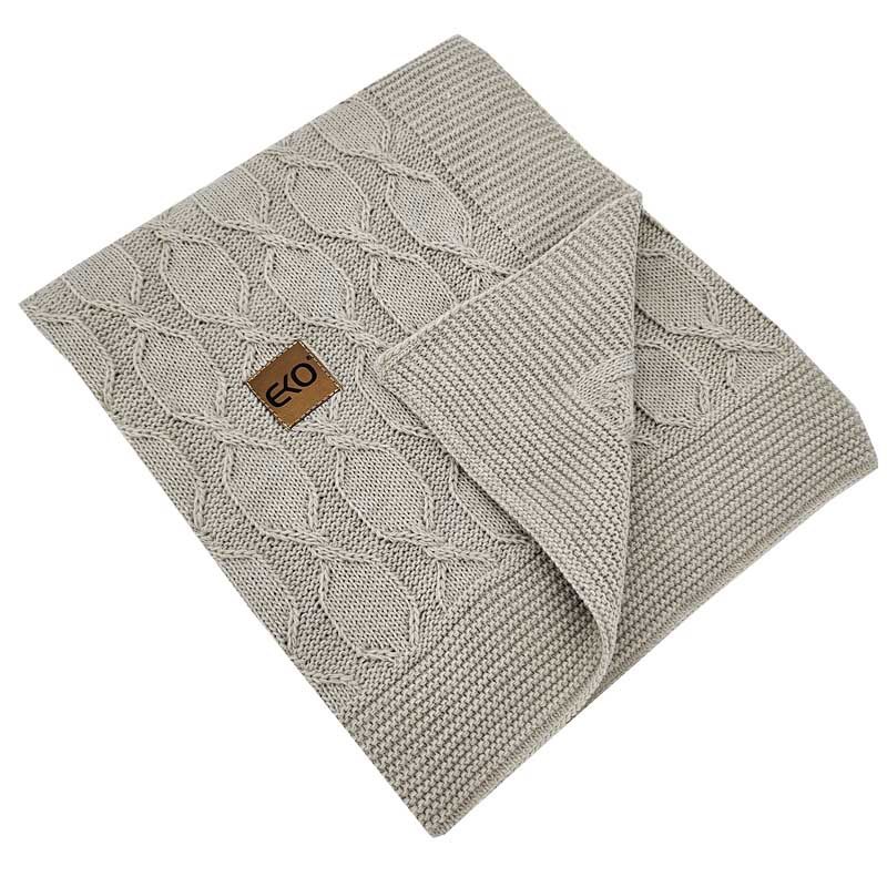 EKO Deka pletená z alpaky Beige 80x100cm – Obrázok 2