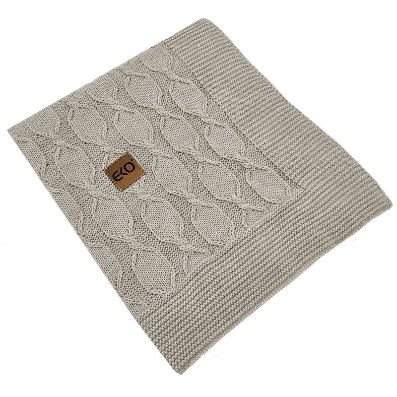 EKO Deka pletená z alpaky Beige 80x100cm – Obrázok 3