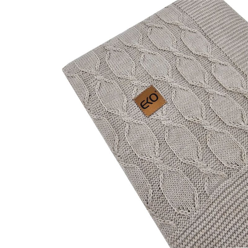 EKO Deka pletená z alpaky Beige 80x100cm – Obrázok 4