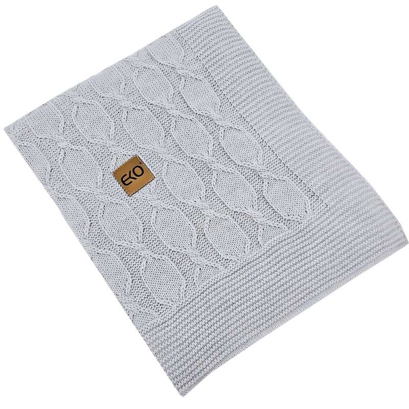 EKO Deka pletená z alpaky Light Grey 80x100cm – Obrázok 3