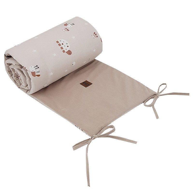 EKO Chránič do postieľky VELVET Bees Beige 180x35 cm – Obrázok 2