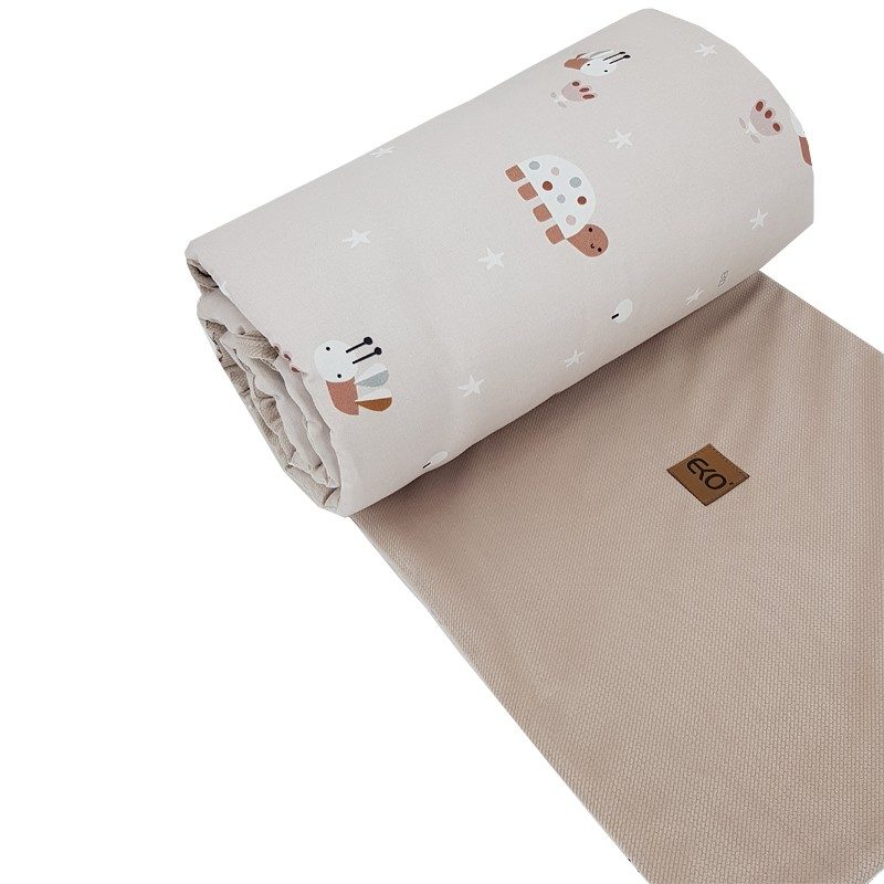 EKO Chránič do postieľky VELVET Bees Beige 180x35 cm – Obrázok 3