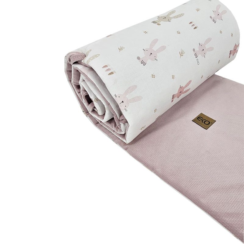EKO Chránič do postieľky Velvet Bunny pink 360x35 cm – Obrázok 3