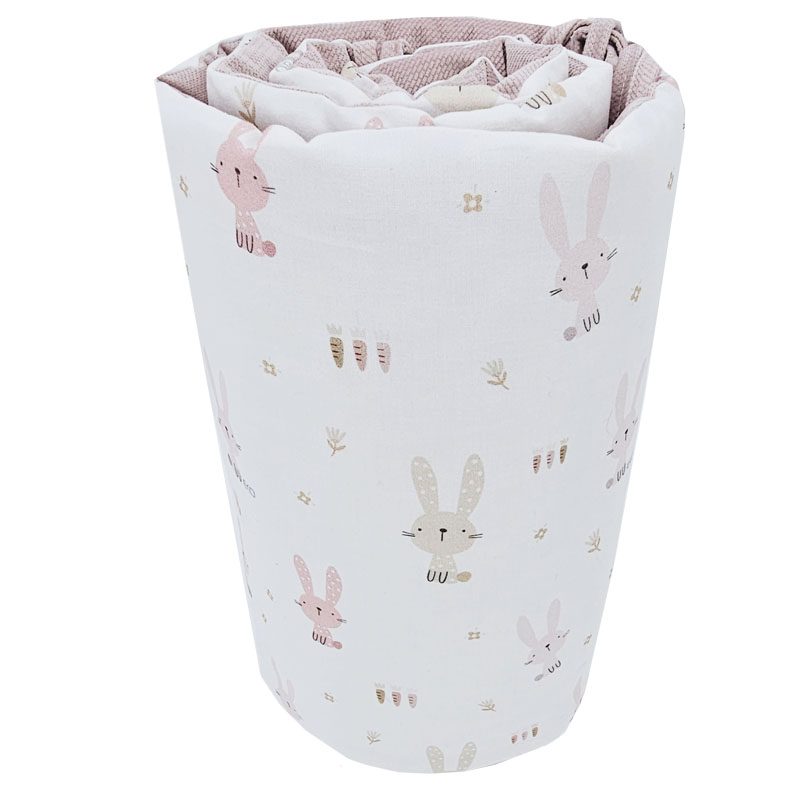 EKO Chránič do postieľky Velvet Bunny pink 360x35 cm – Obrázok 4