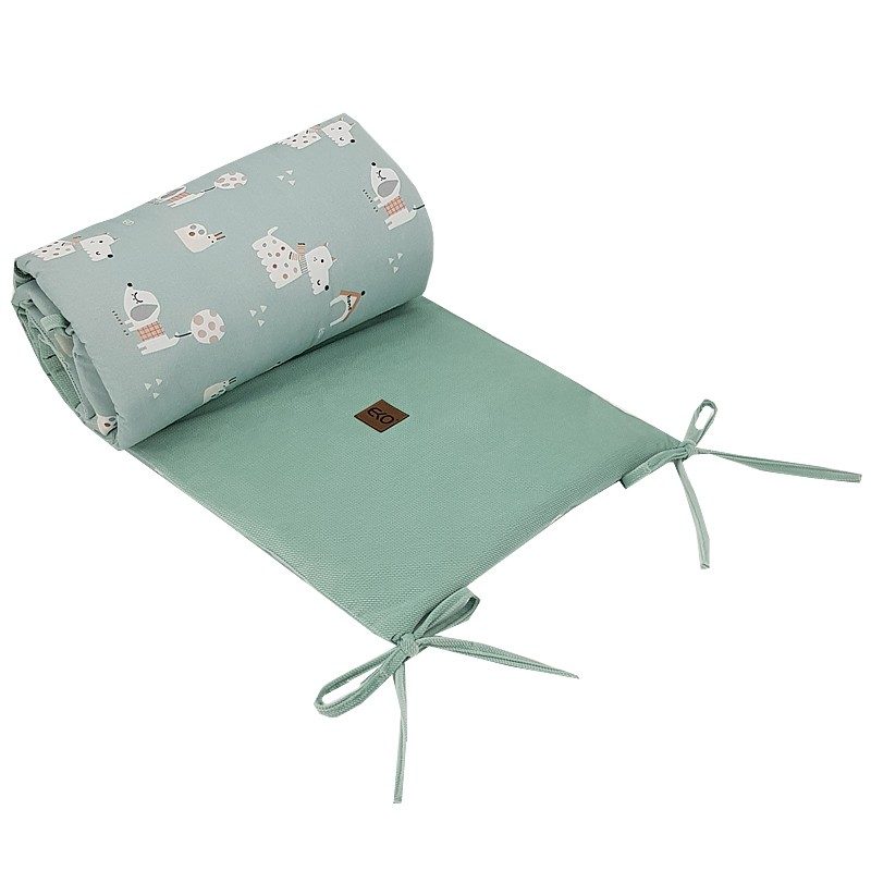 EKO Chránič do postieľky VELVET Dogs Mint 180x35 cm – Obrázok 2