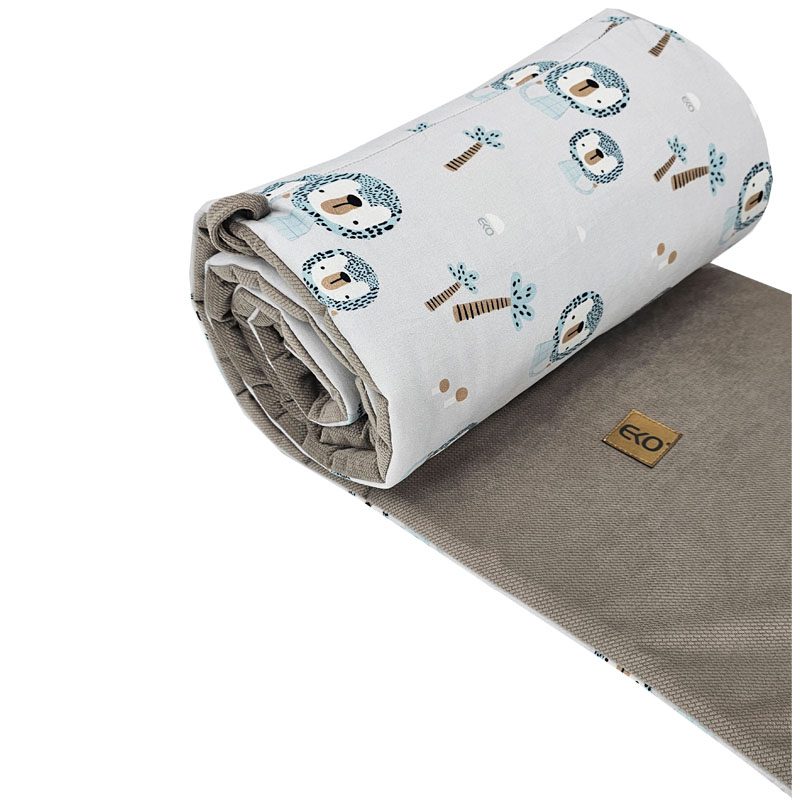 EKO Chránič do postieľky Velvet Lion beige 360x35 cm – Obrázok 3