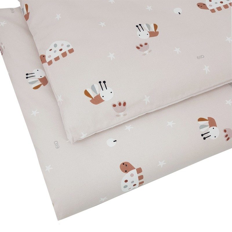 EKO Bielizeň posteľná 2-dielna bavlnená s potlačou Bees Beige 40x60 cm, 90x120 cm – Obrázok 5