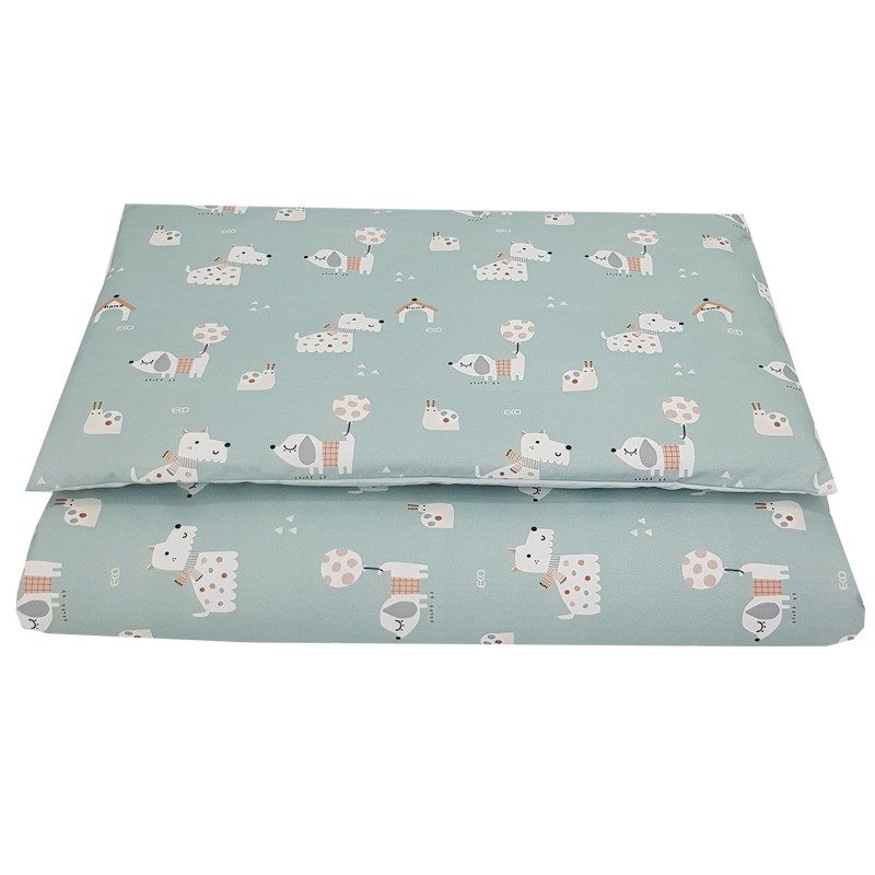 EKO Bielizeň posteľná 2-dielna bavlnená s potlačou Dogs Mint 40x60 cm, 90x120 cm – Obrázok 3