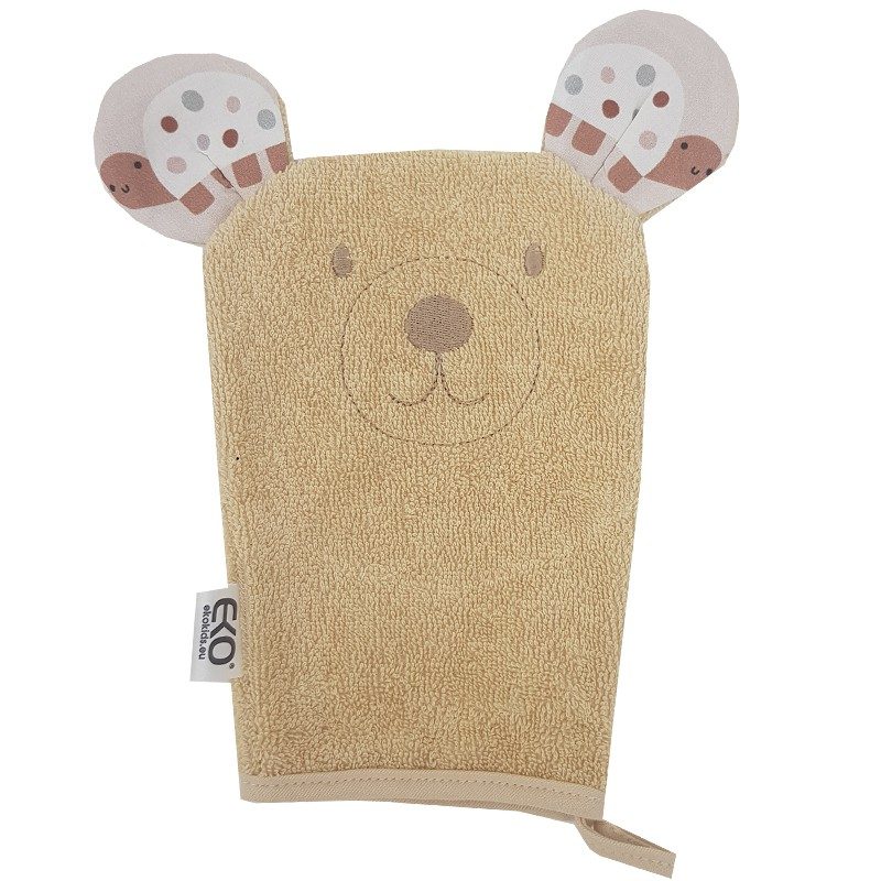EKO Žinka bavlnená s uškami Bear Beige 20x15 cm – Obrázok 2