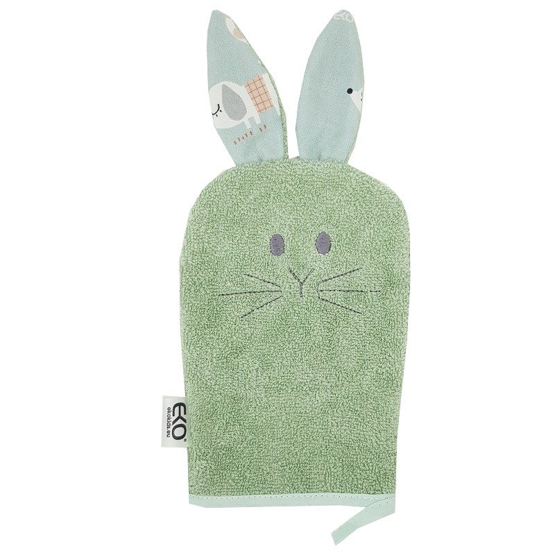 EKO Žinka bavlnená s uškami Bunny Olive green 20x15 cm – Obrázok 2