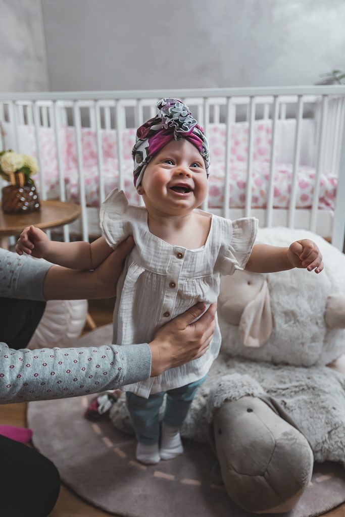 ENIE BABY Čiapka detská turban Flowers dievča 0-3m – Obrázok 5