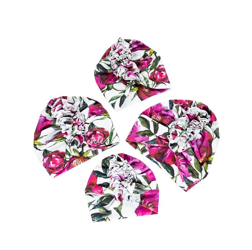 ENIE BABY Čiapka detská turban Flowers dievča 3-6m – Obrázok 3