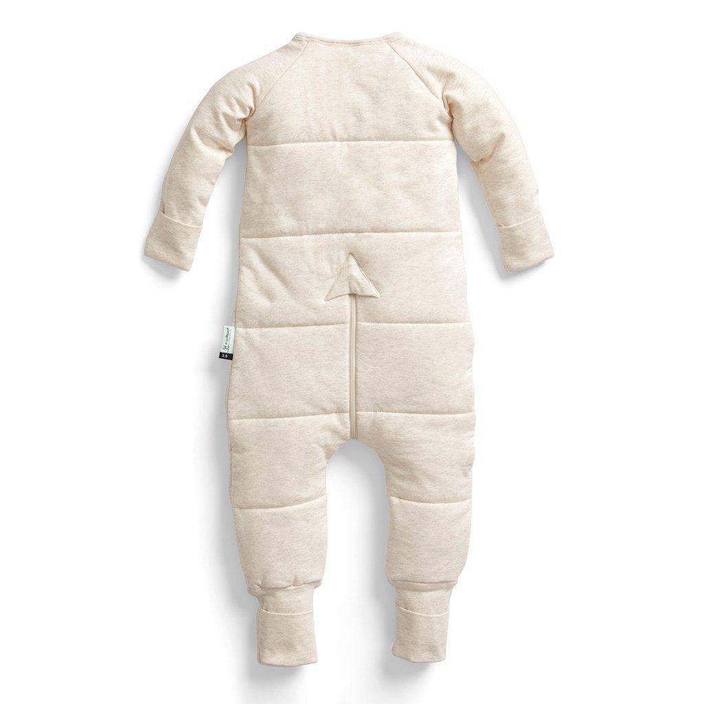 ERGOPOUCH Overal na spanie organická bavlna Onesie Oatmeal Marle 6-12 m, 2,5 tog – Obrázok 3